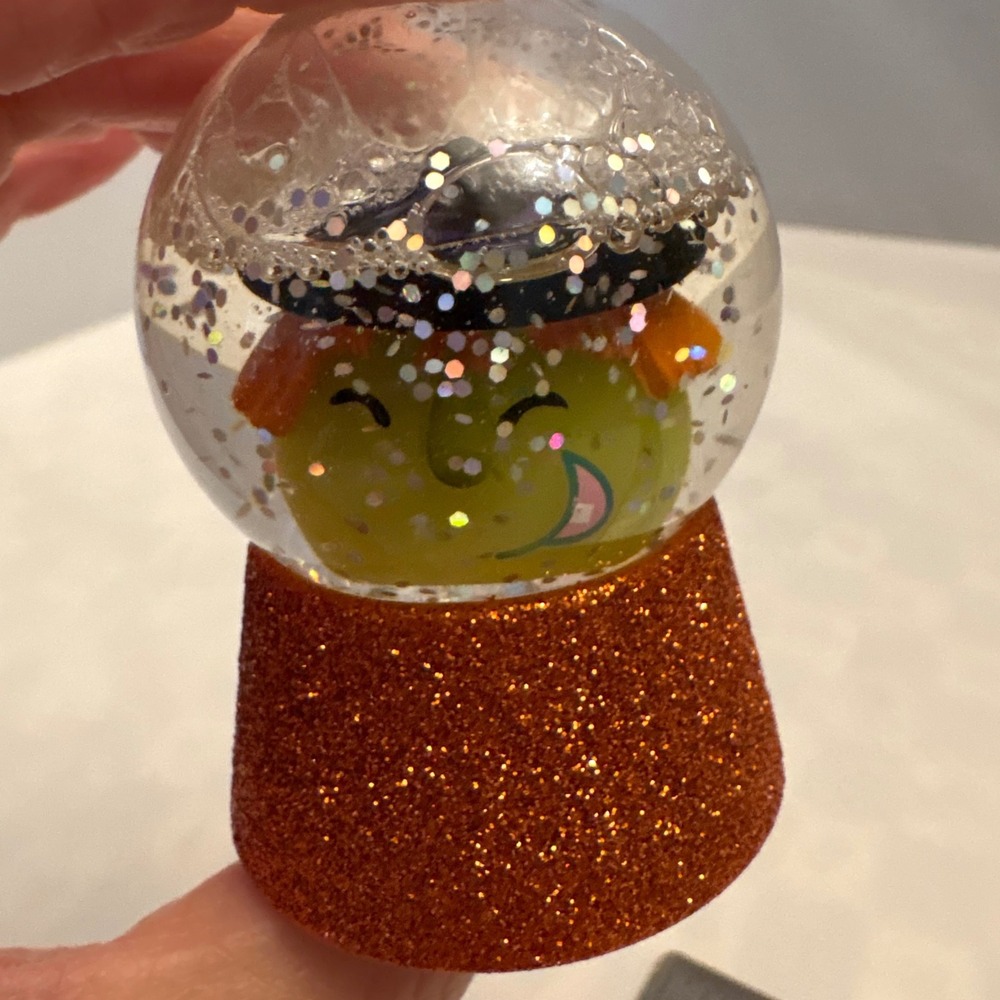 Halloween Witch Snow Globe Glitter‎ Dome LED Light Up Holiday Decoration 2"
